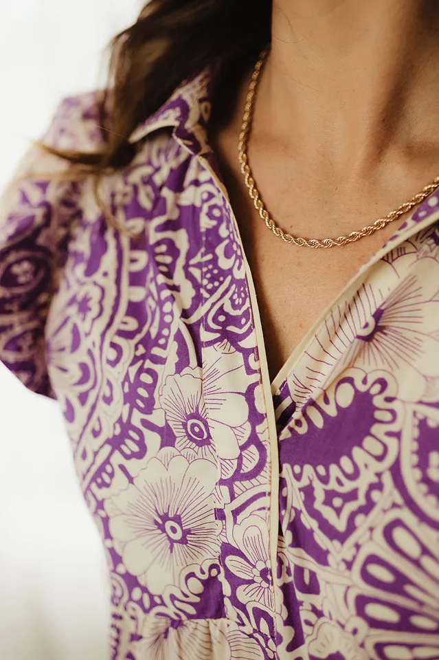 Abstract Print Babydoll Dress