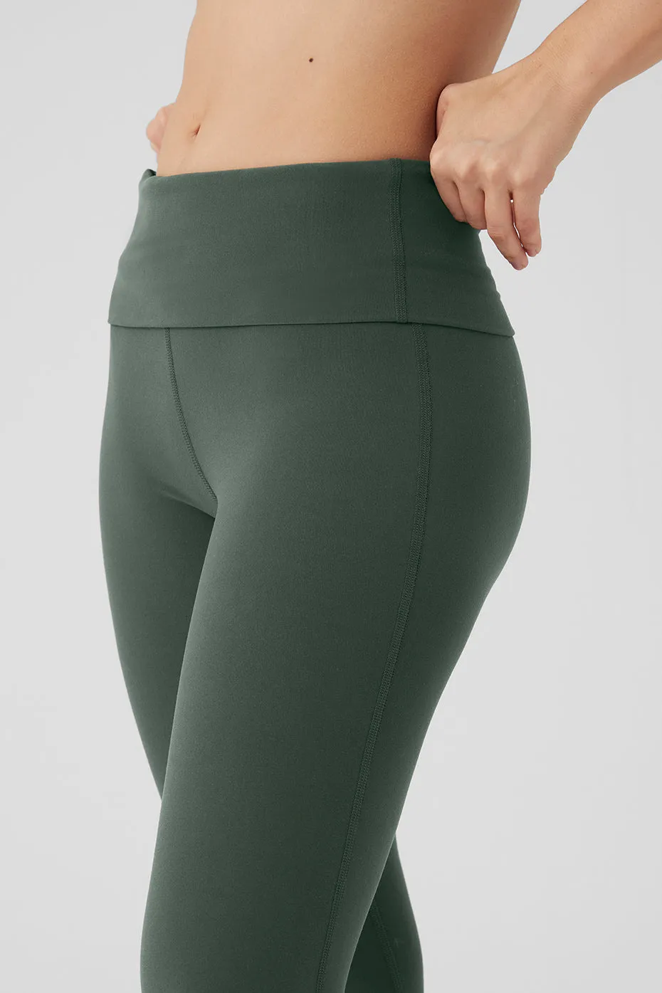 Alosoft Low-Rise Foldover Bootcut Legging - Dark Cactus