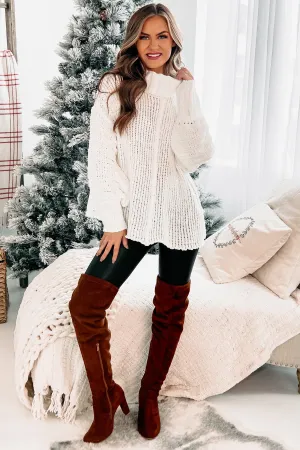 Archived - All A Dream Chenille Cowl Neck Sweater (Off White)