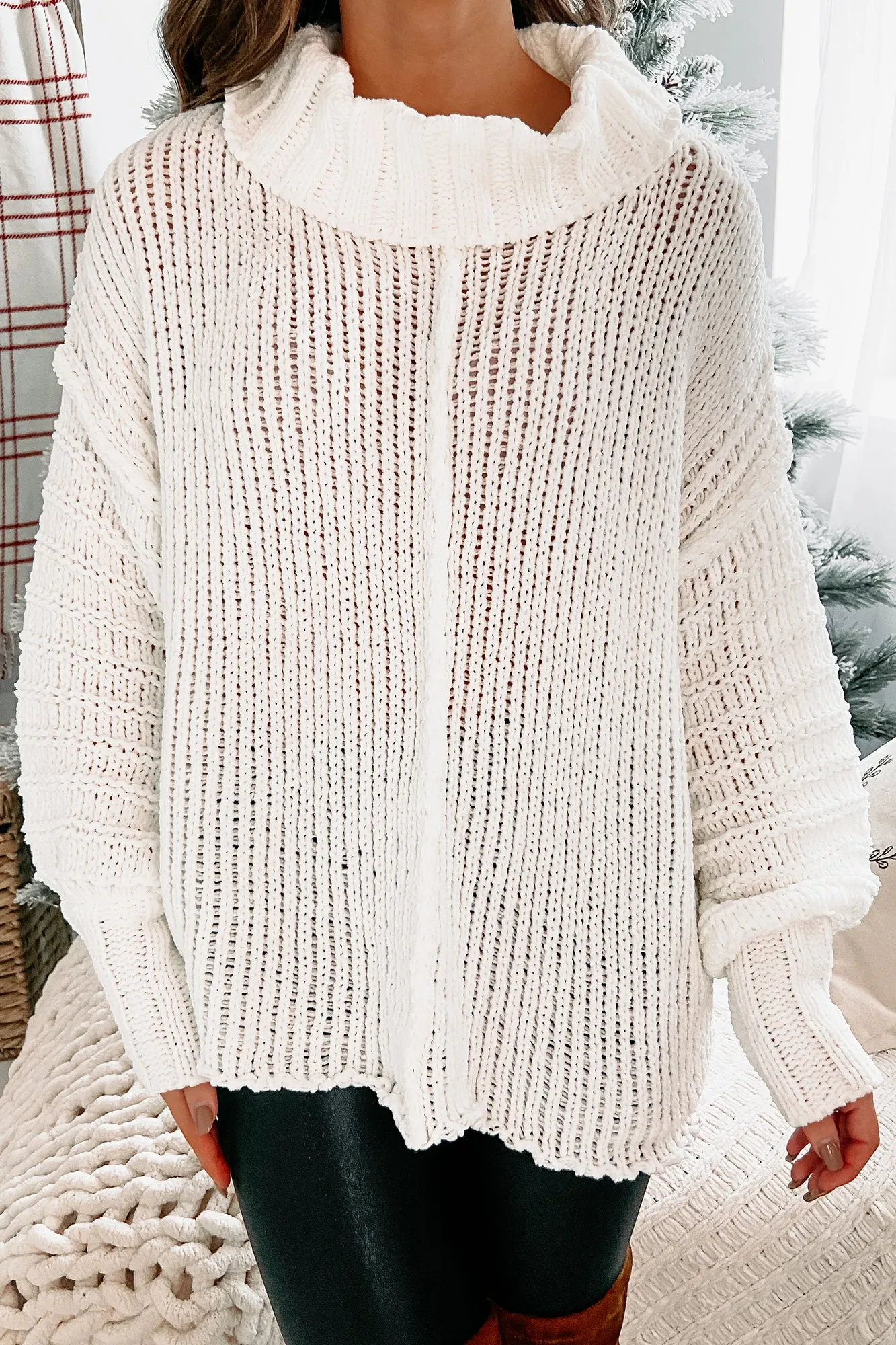 Archived - All A Dream Chenille Cowl Neck Sweater (Off White)