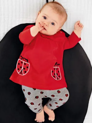 Baby Little Ladybug Long Sleeve Top and Pants Set