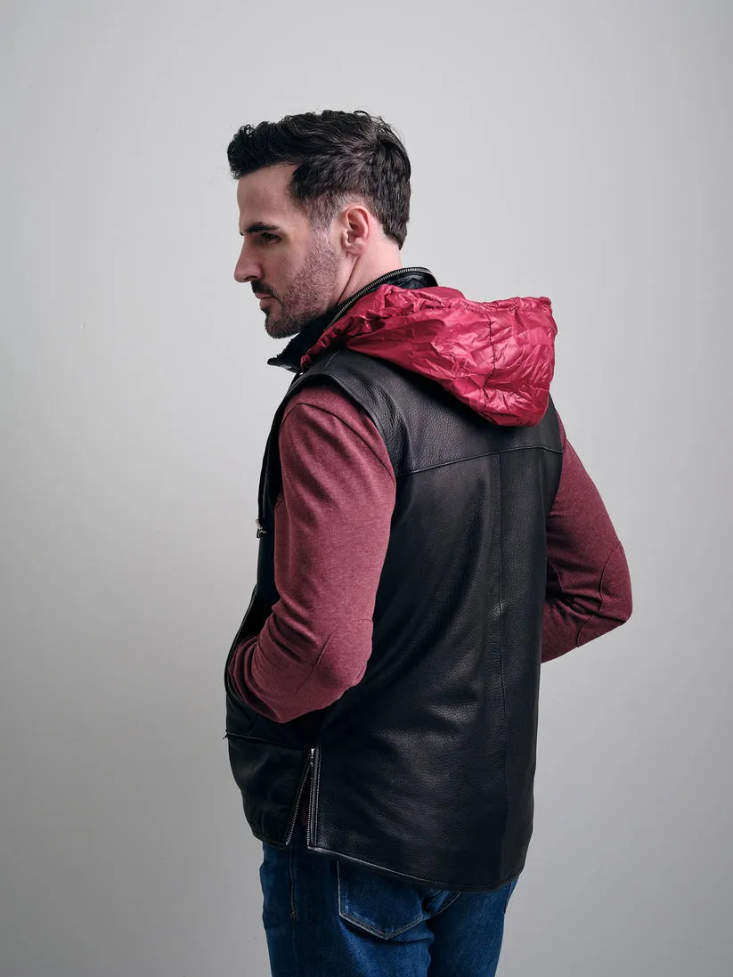 Buckhorn Deerskin Channel-Quilted Vest in Black by Aston x Left Coast Tee