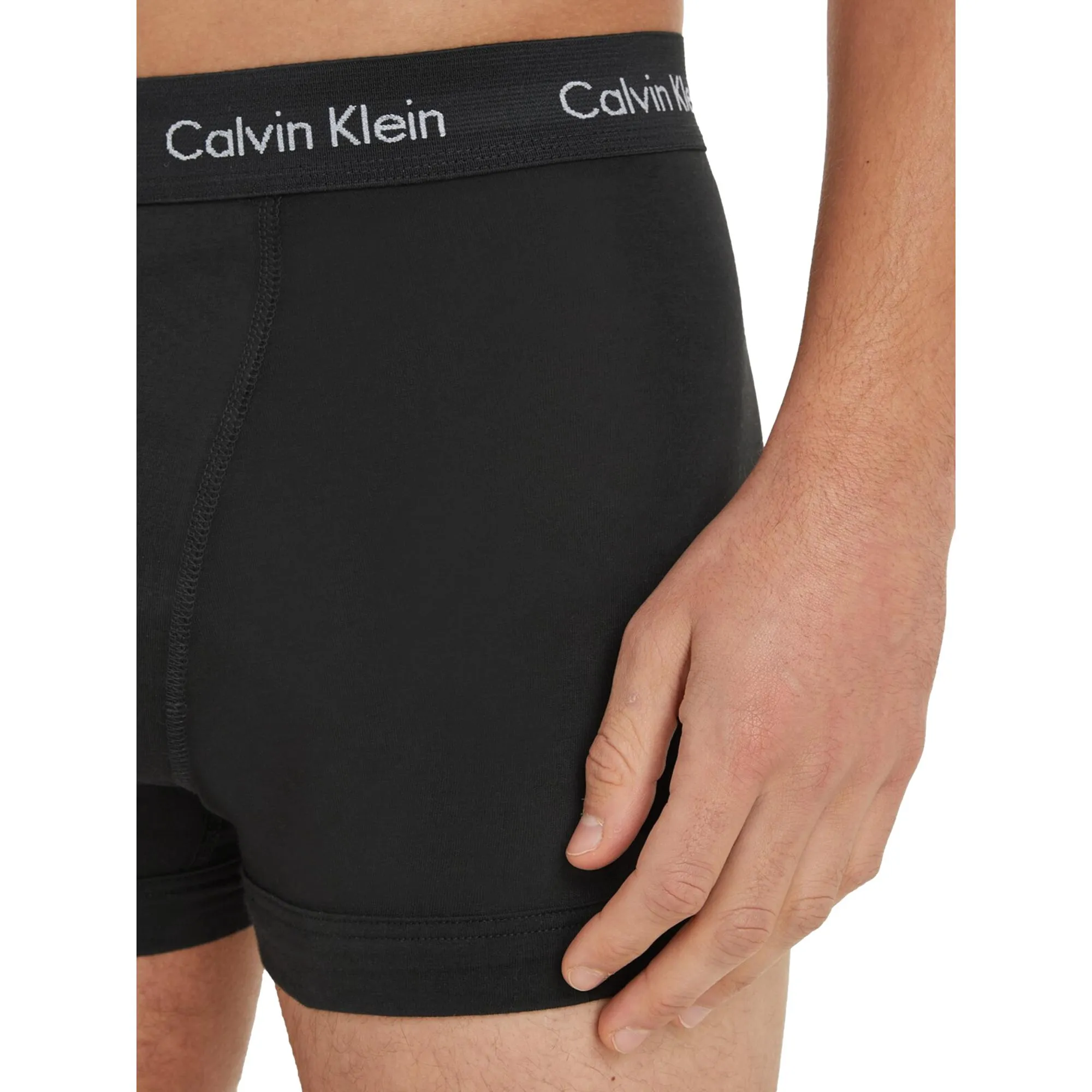 Calvin Klein Cotton Stretch Trunks 3 Pack - Black / Black