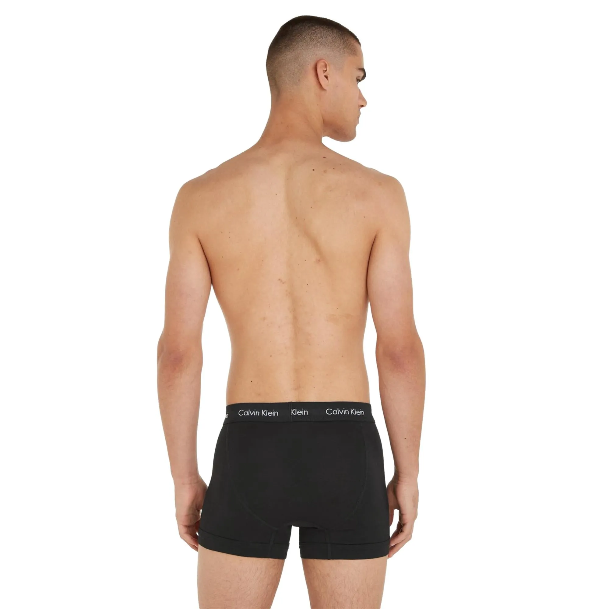 Calvin Klein Cotton Stretch Trunks 3 Pack - Black / Black