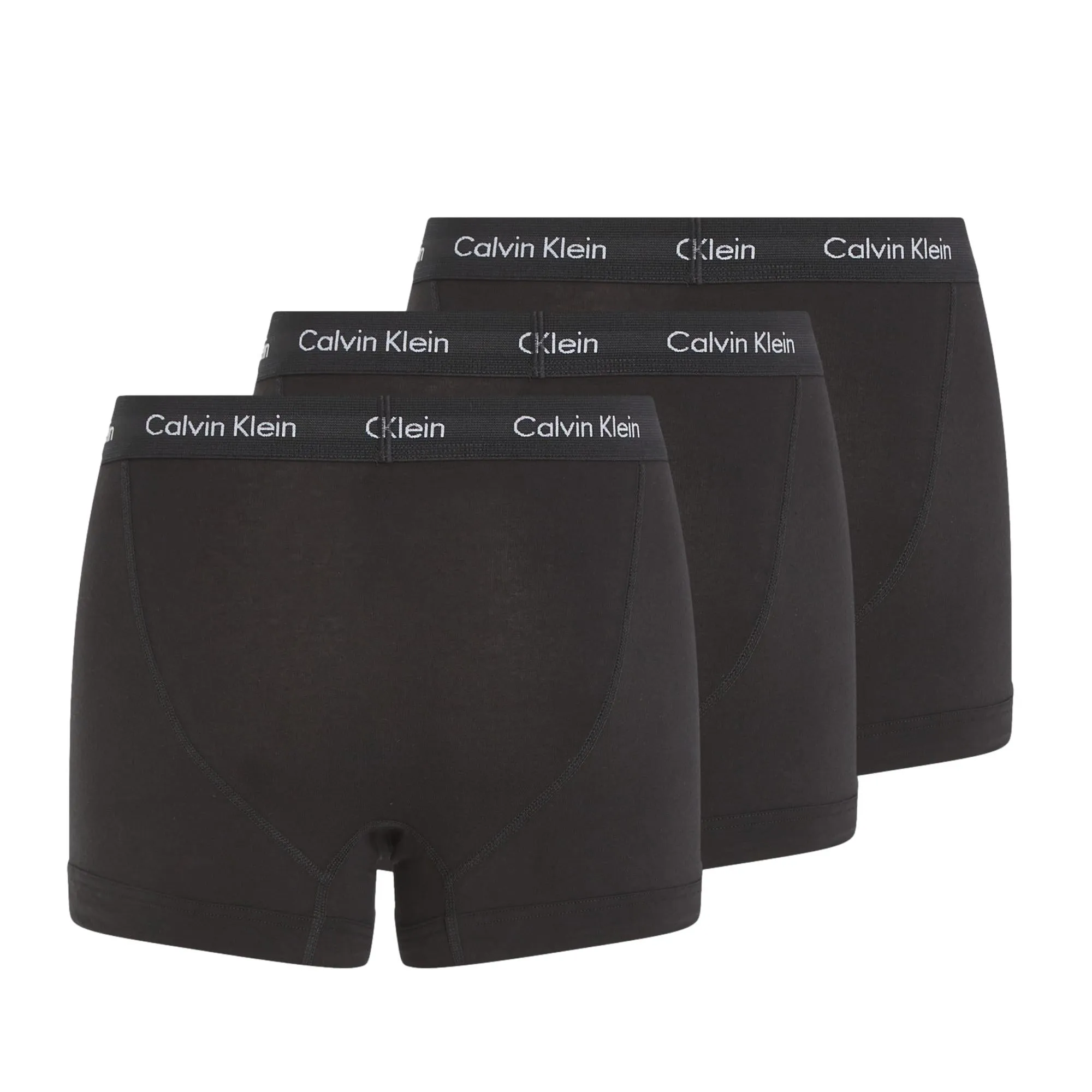 Calvin Klein Cotton Stretch Trunks 3 Pack - Black / Black