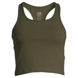 Casall Women&#x27;s Bold Rib Crop Tank Forest Green | Buy Casall Women&#x27;s Bold Rib Crop Tank Forest Green here | Outnorth