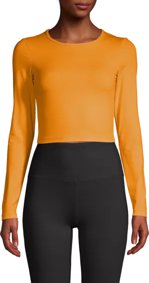 Casall Women&#x27;s Crop Long Sleeve Sunset Yellow | Buy Casall Women&#x27;s Crop Long Sleeve Sunset Yellow here | Outnorth