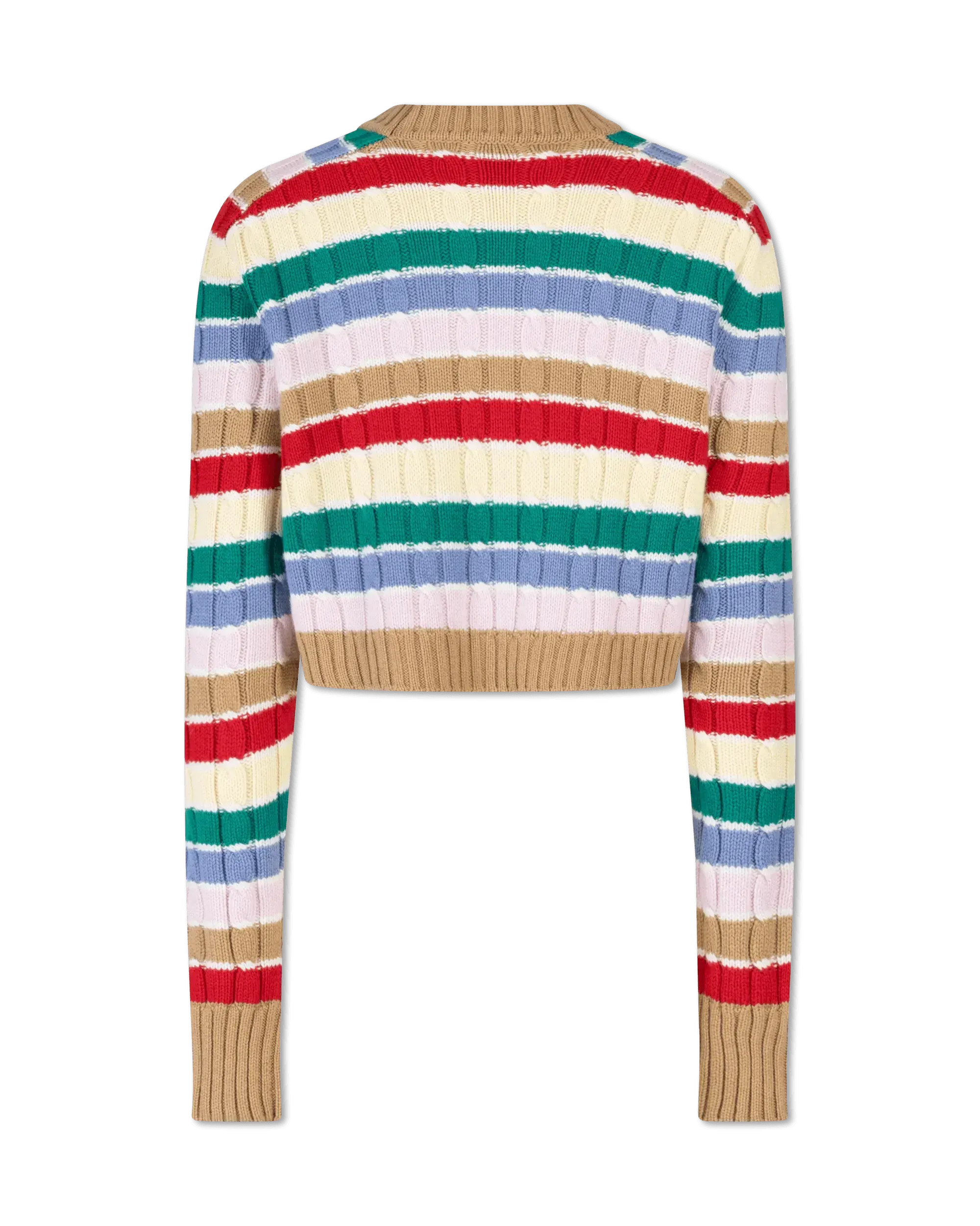 Cashmere Striped F5 Crop Top Sweater
