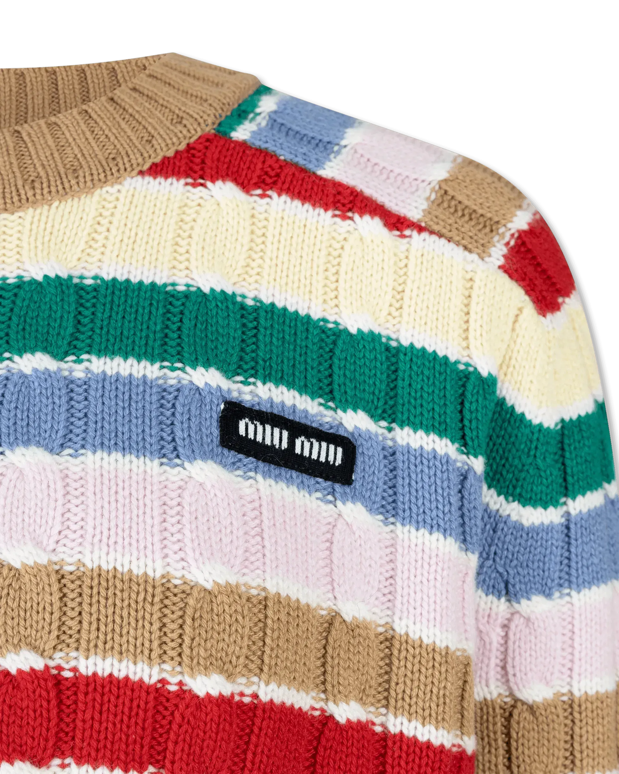 Cashmere Striped F5 Crop Top Sweater