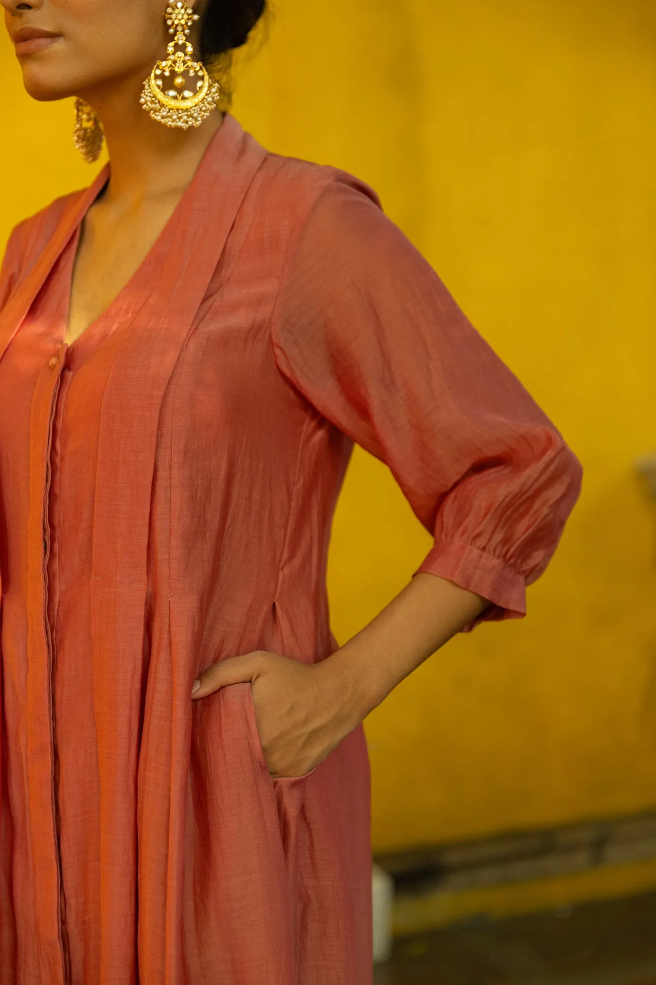 Chanderi Pleated Two-Piece Set