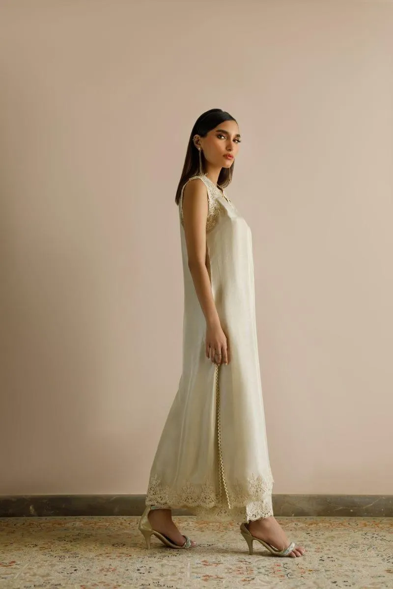 Deepak Perwani - Kut268 - Ecru - Raw Silk - 2 Piece