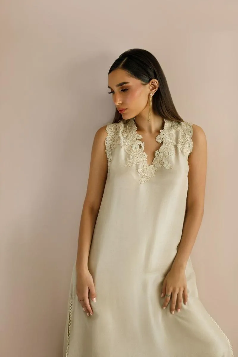 Deepak Perwani - Kut268 - Ecru - Raw Silk - 2 Piece