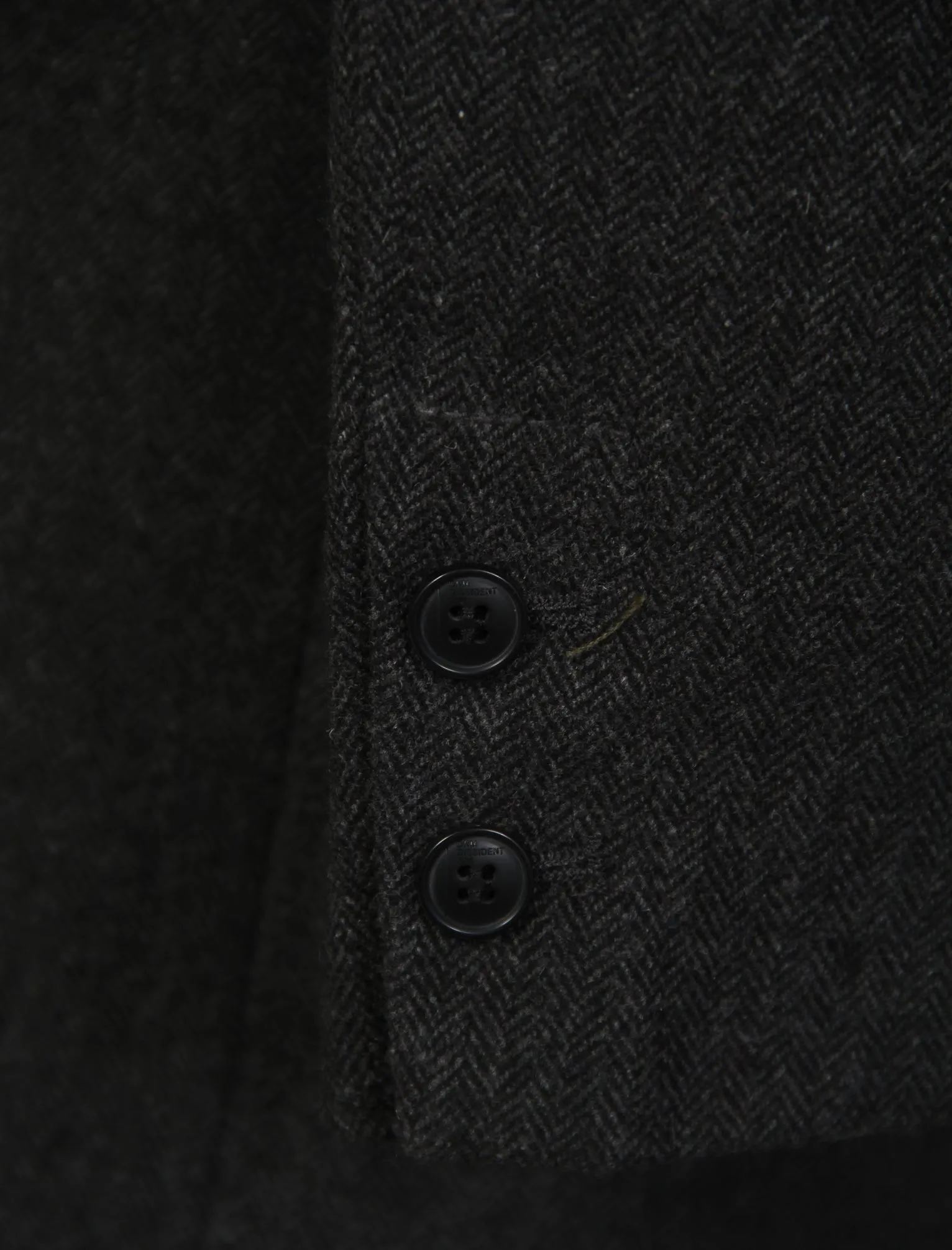 Dobre Mock Insert Wool Blend Overcoat in Grey Herringbone  - Dissident