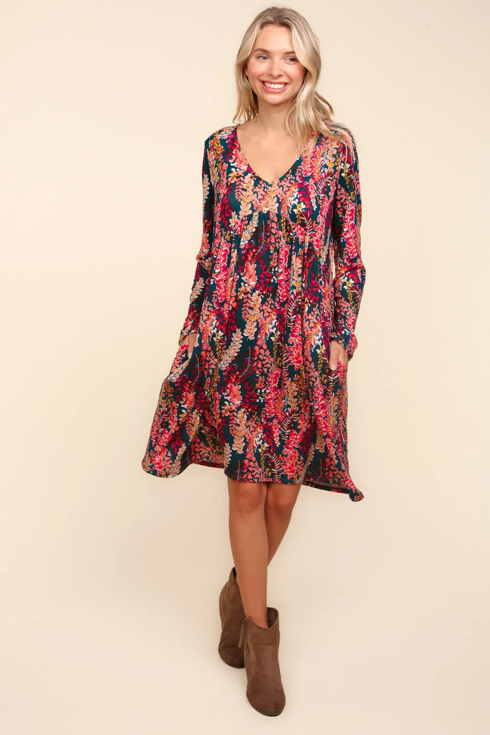 Fall Floral Babydoll Dress