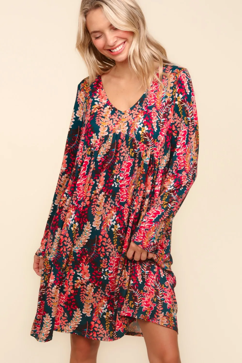 Fall Floral Babydoll Dress