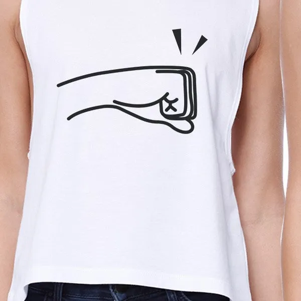 Fists Pound BFF Matching White Crop Tops