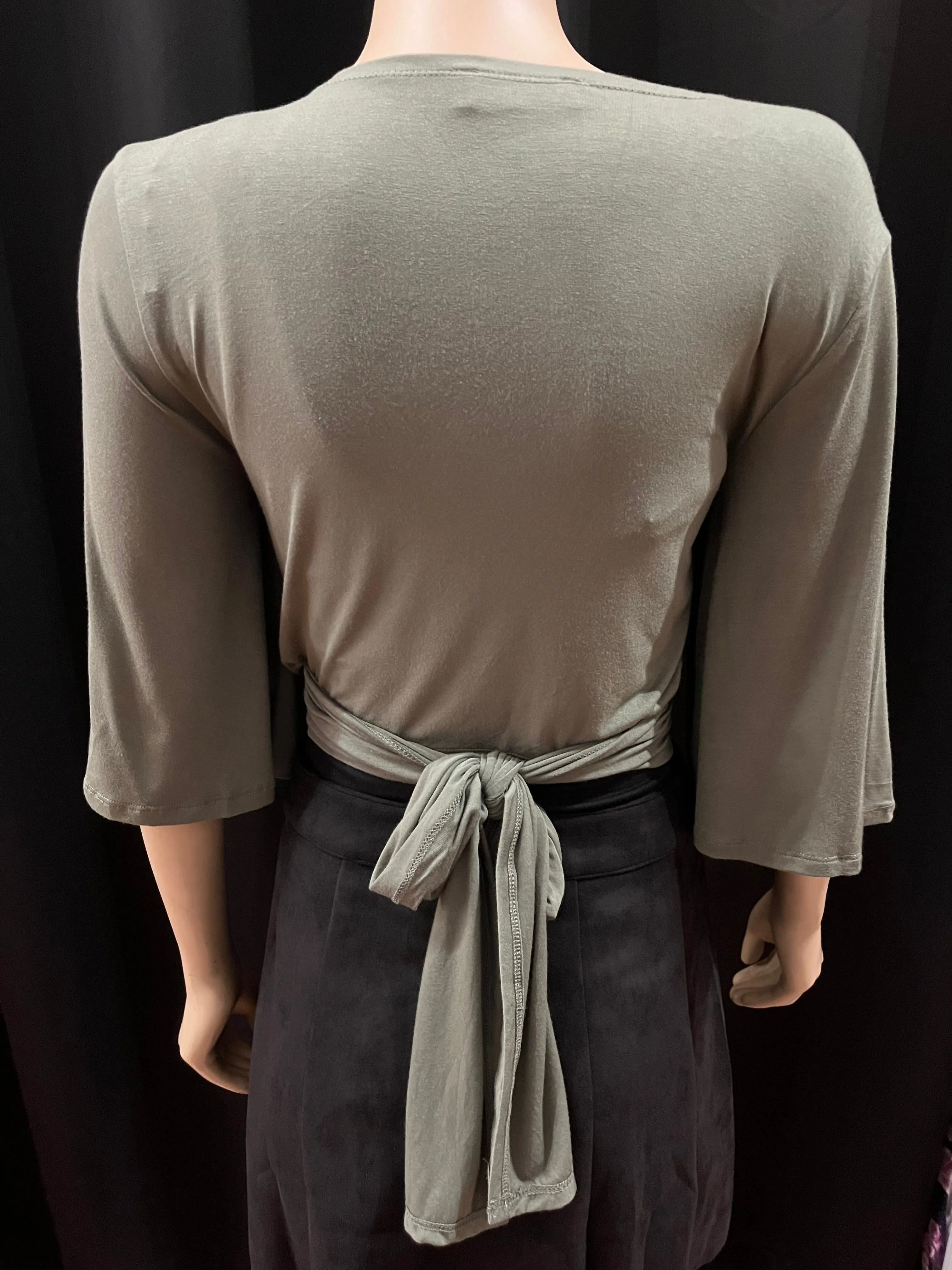 Flutter Sleeve Cropped Wrap Top - Assorted colours