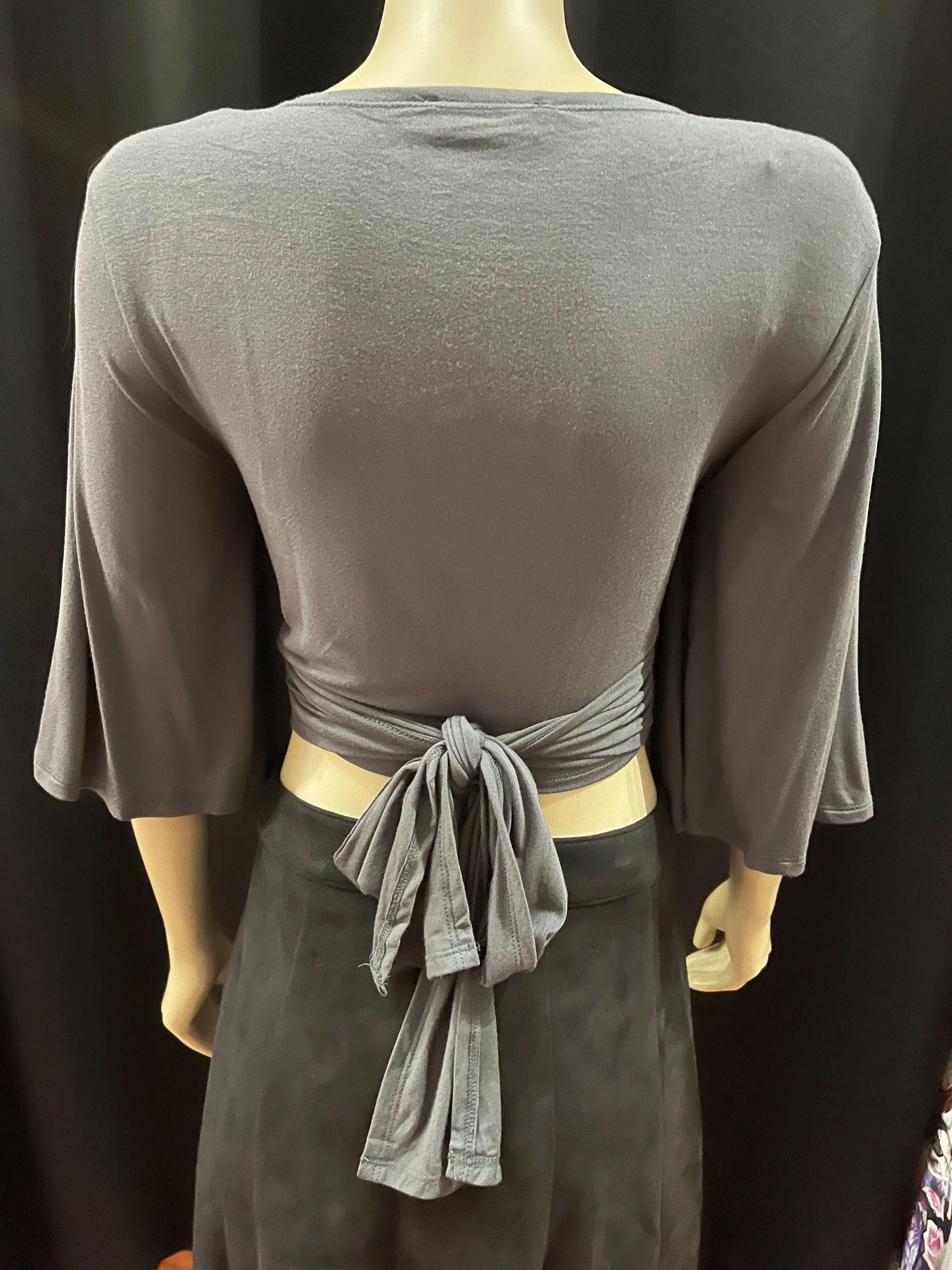 Flutter Sleeve Cropped Wrap Top - Assorted colours