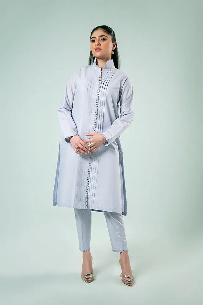 FOZIA KHALID  - Lilac Pleated Co-ord Set - Cotton - 2 Piece
