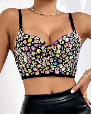 Gem Stone Decor Crop Top