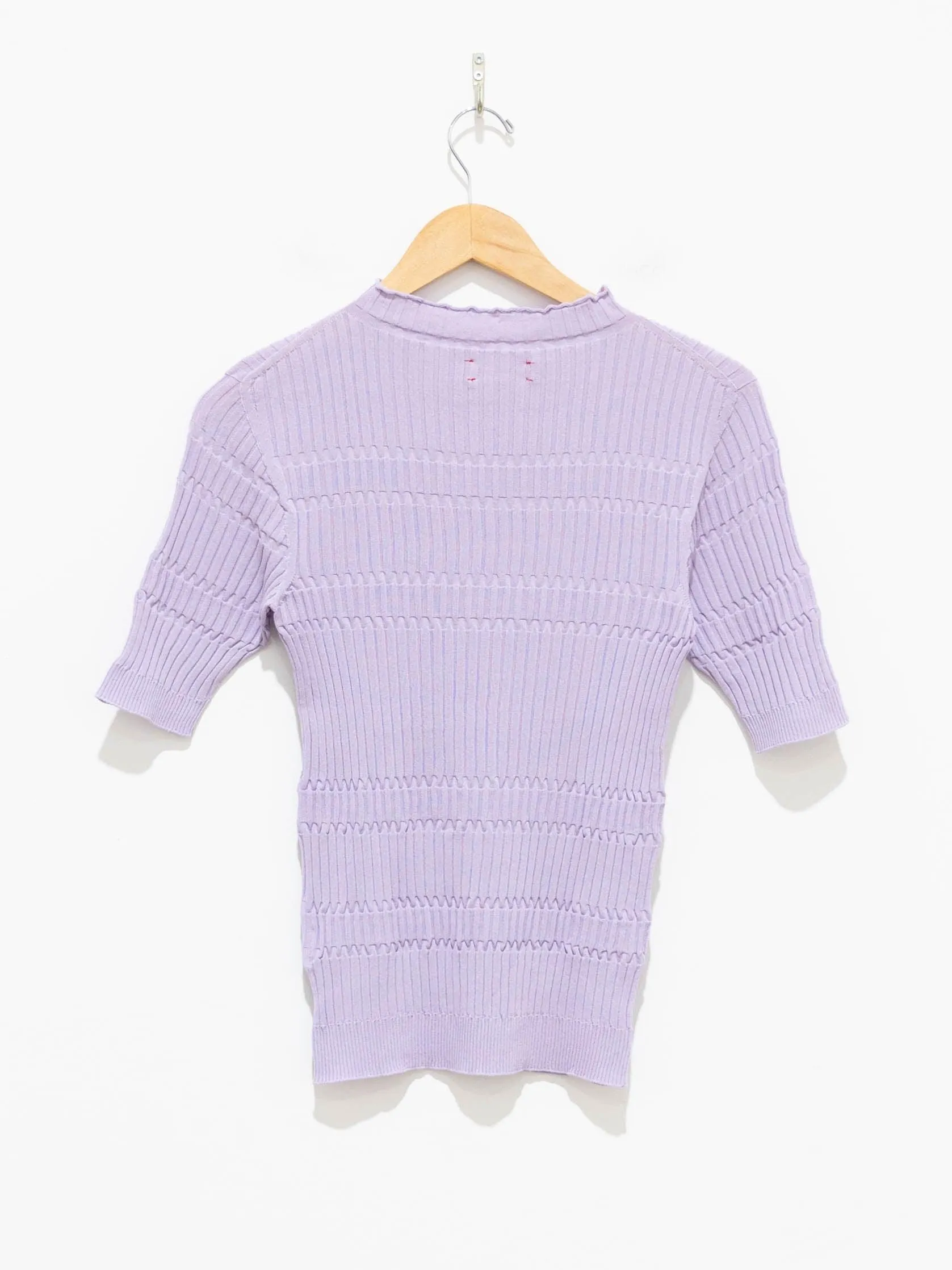 High Twist Cotton Ribbed Knit - Lilac