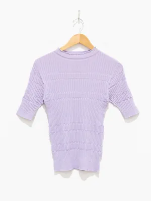 High Twist Cotton Ribbed Knit - Lilac