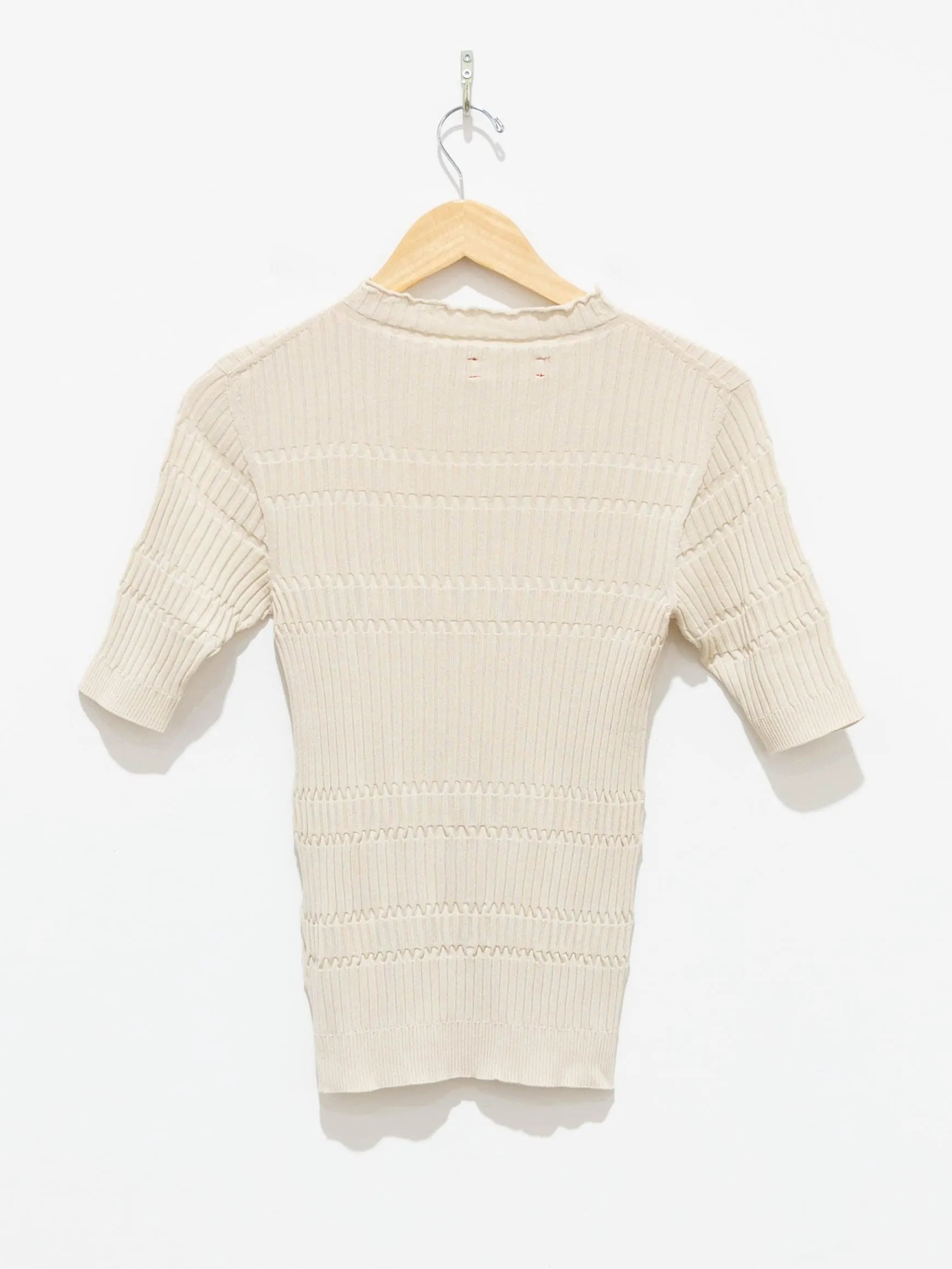 High Twist Cotton Ribbed Knit - Off White