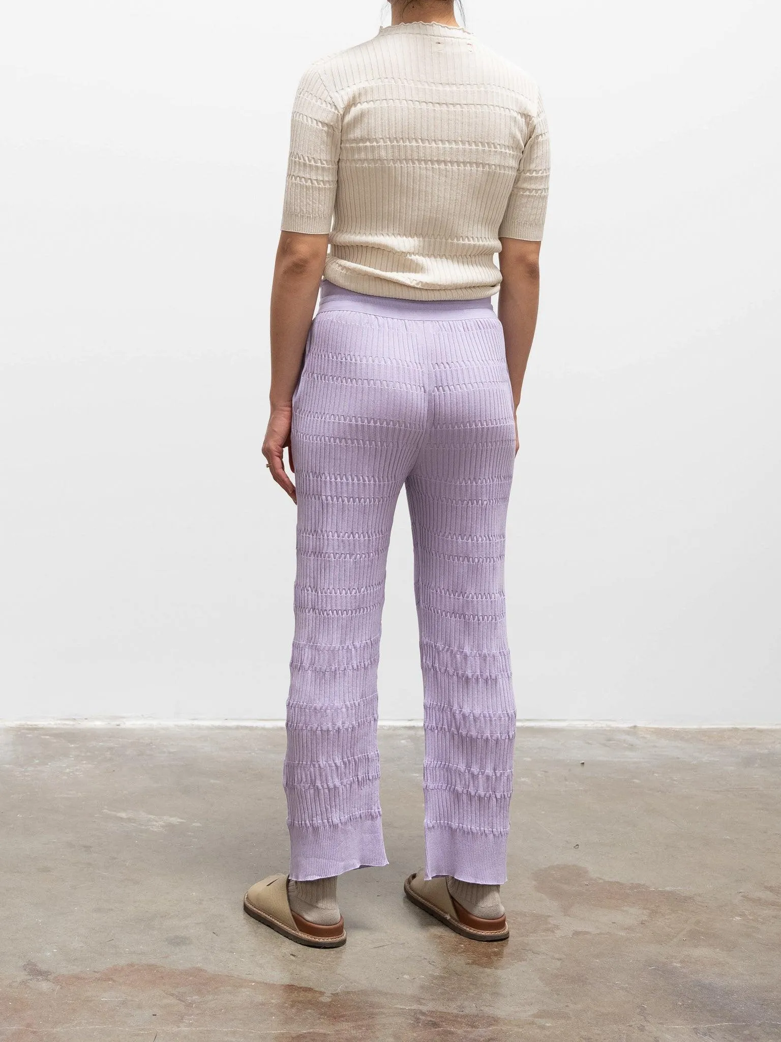 High Twist Cotton Ribbed Knit - Off White