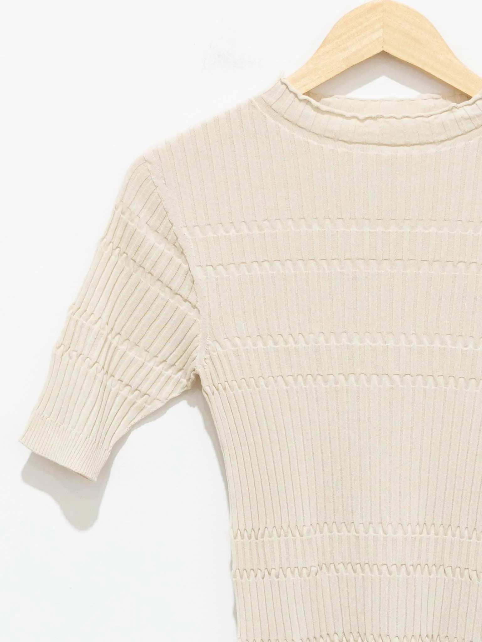 High Twist Cotton Ribbed Knit - Off White