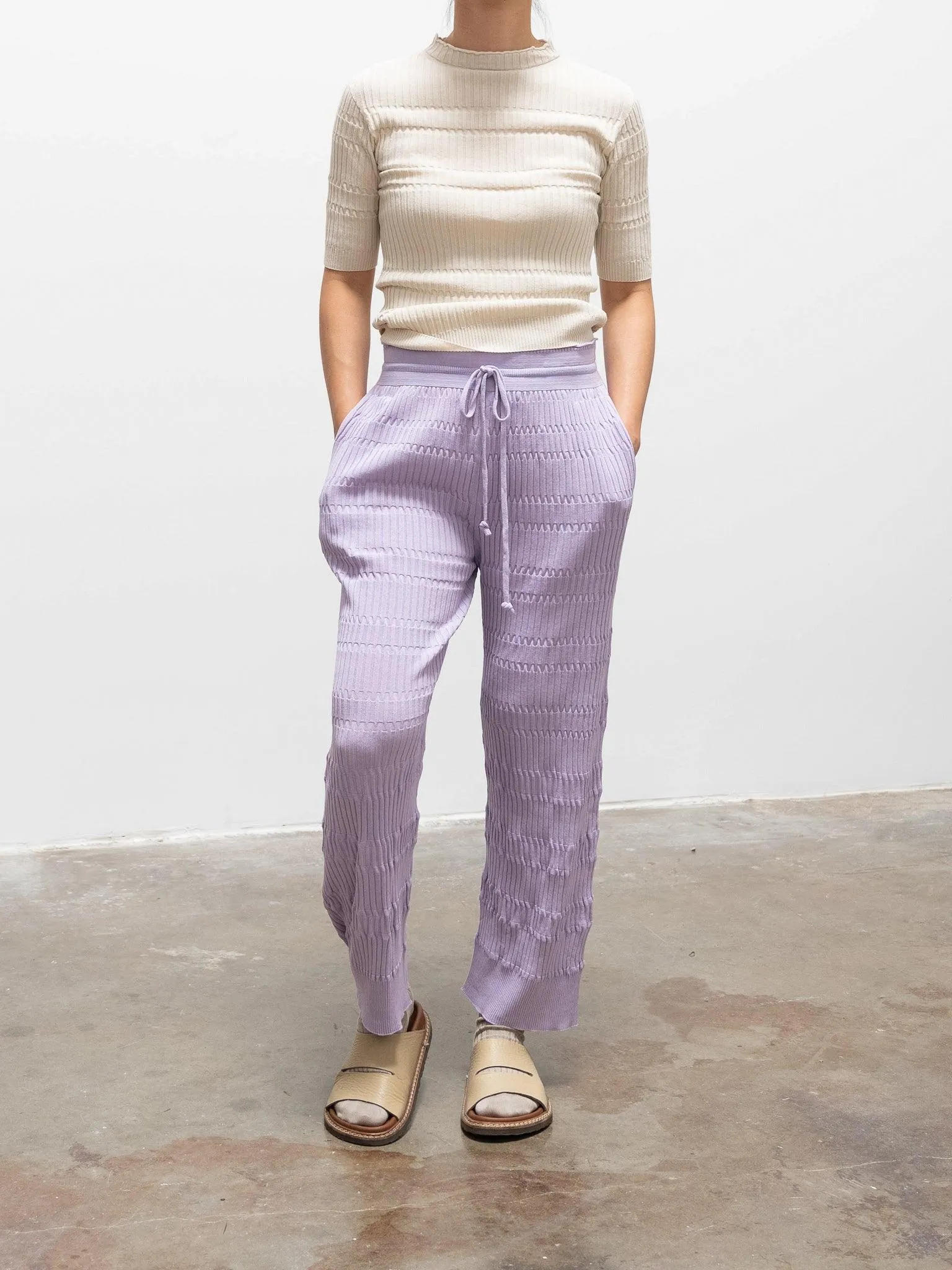 High Twist Cotton Ribbed Knit - Off White