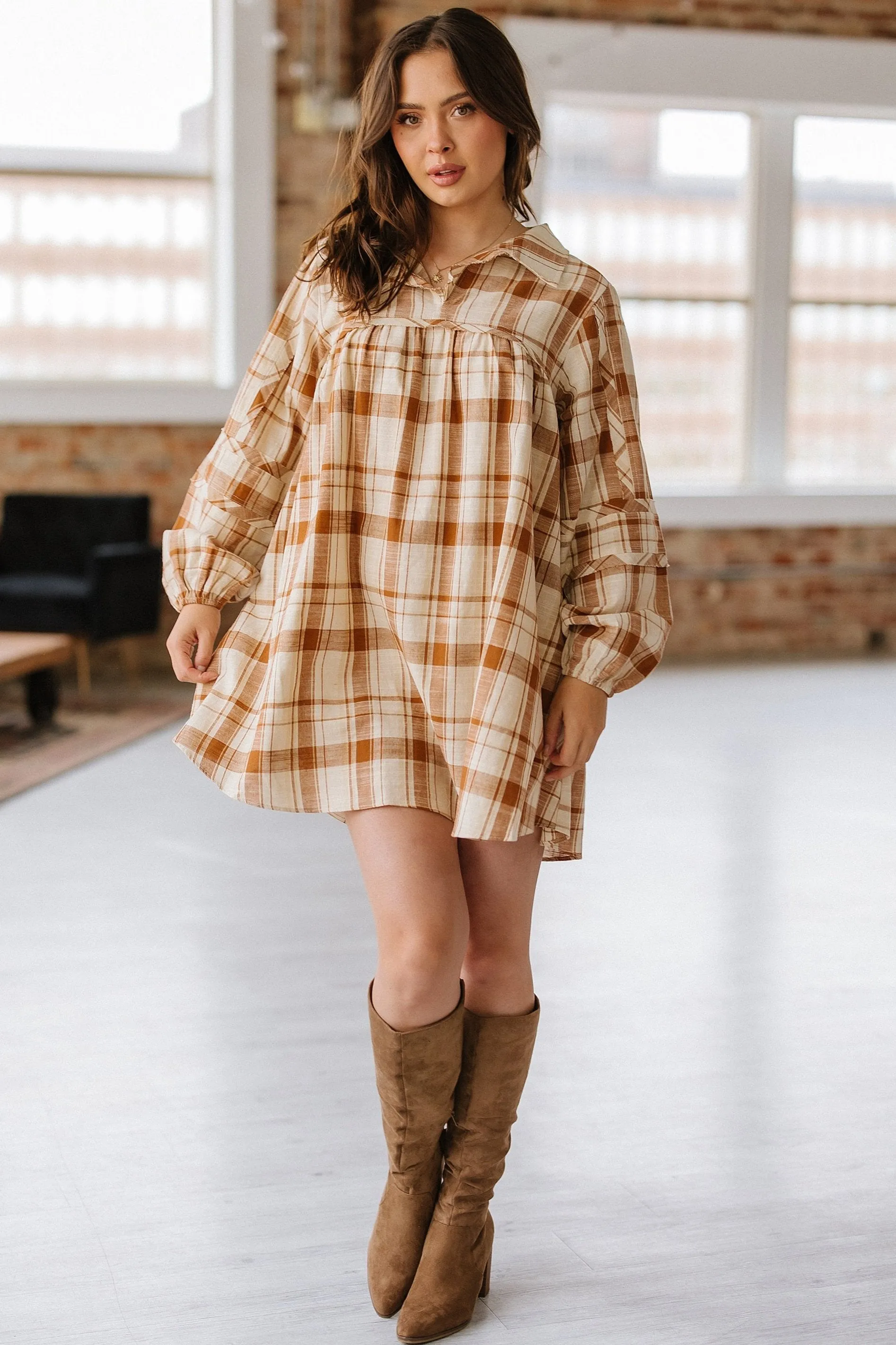 Higley Plaid Babydoll Mini Dress | S-XL | PRE ORDER