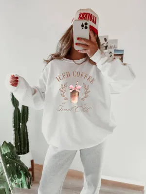 Iced Coffee Social Club Sweatshirt Light Pink