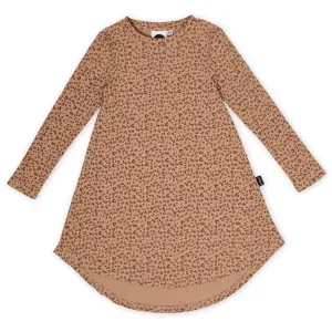 Kapow Leo Rib Twirling Drop Back Dress - Milk Chocolate Brown