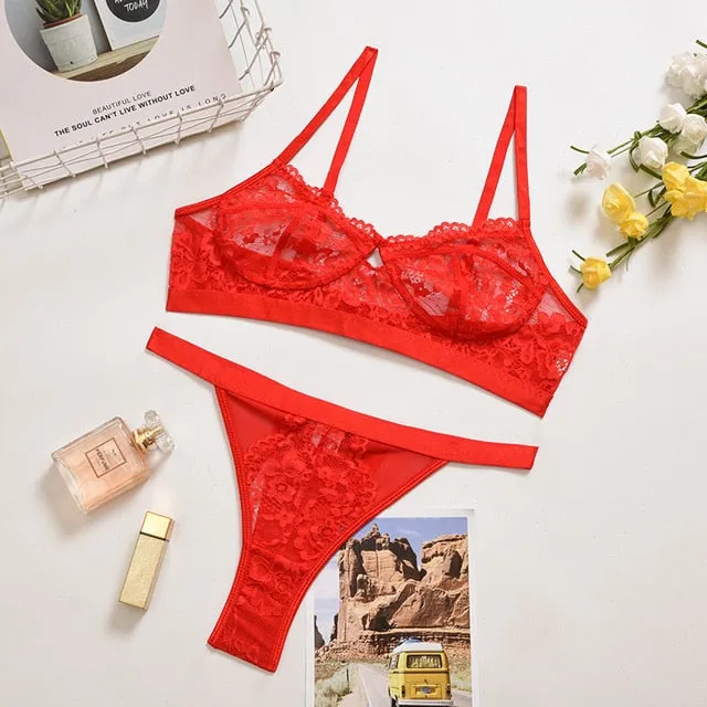 Lace Push Up Bra Lingerie Set