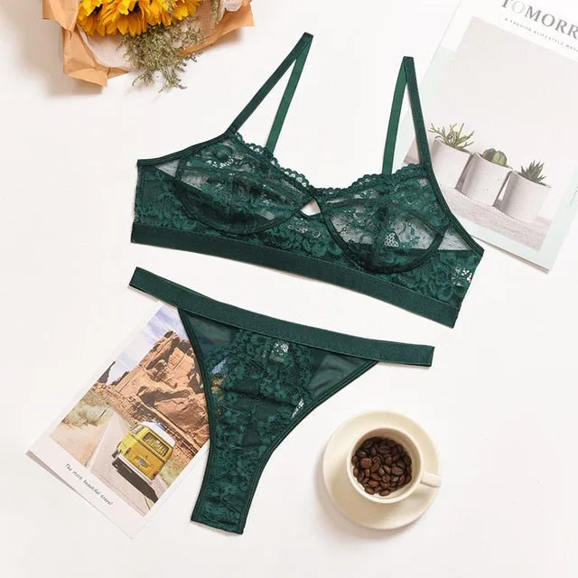 Lace Push Up Bra Lingerie Set