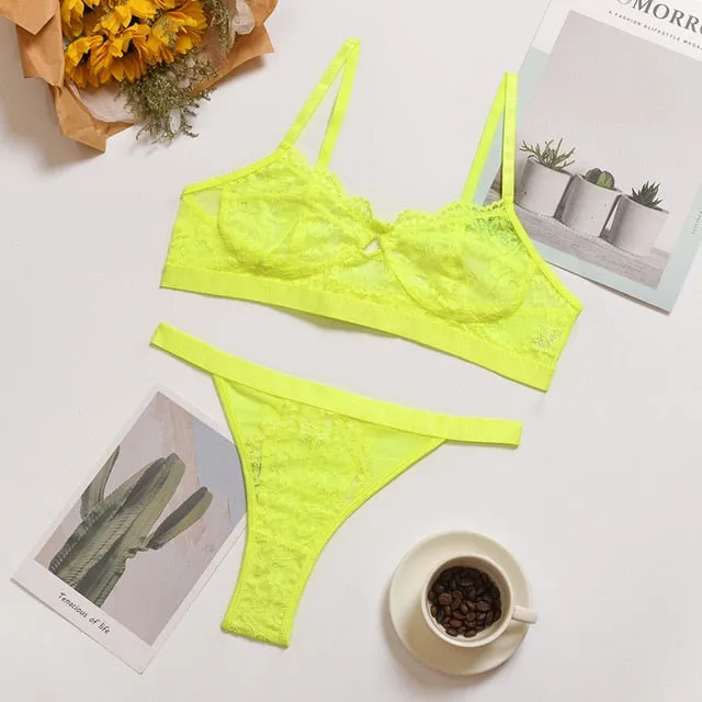Lace Push Up Bra Lingerie Set