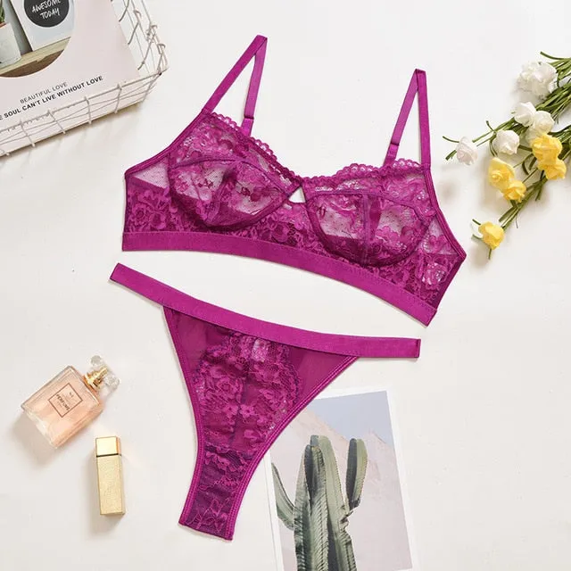 Lace Push Up Bra Lingerie Set