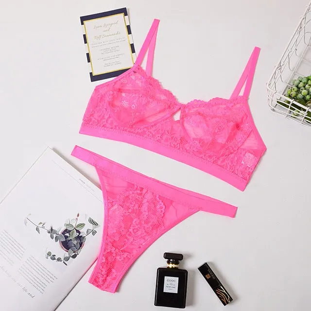 Lace Push Up Bra Lingerie Set