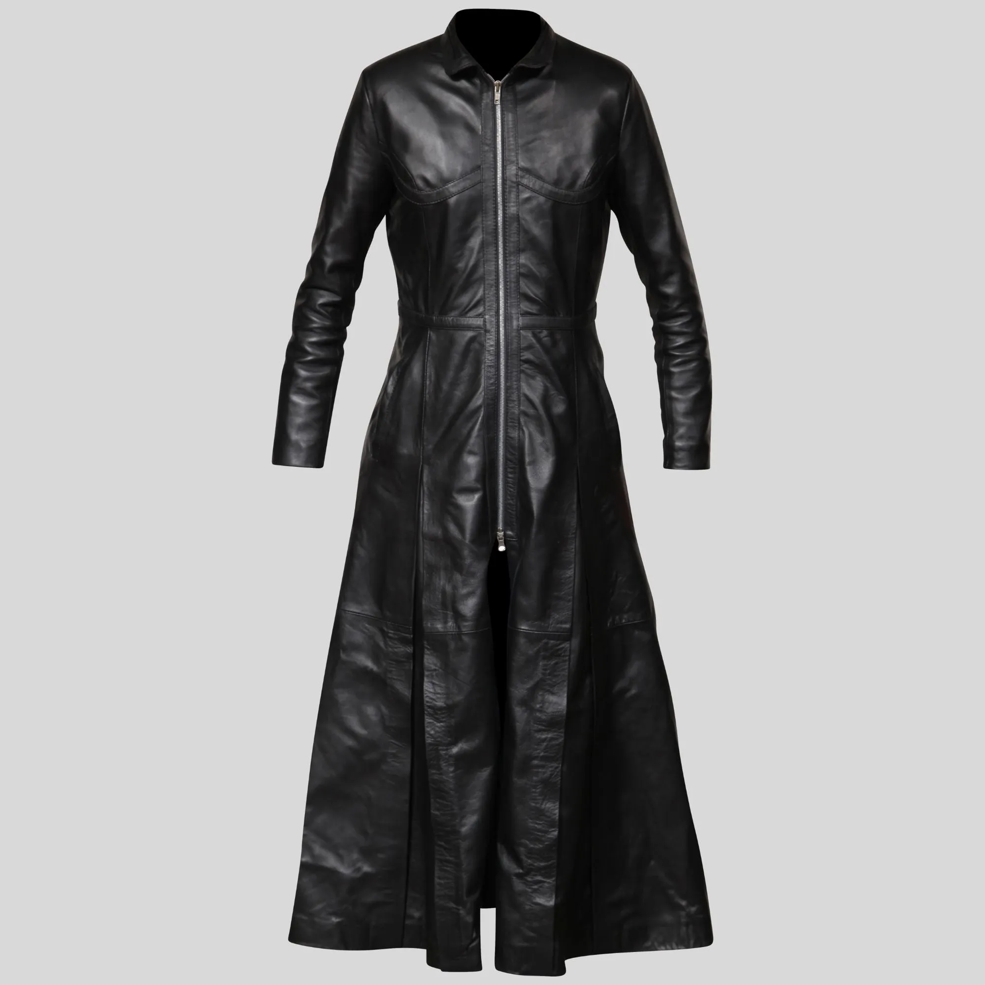 Ladies Trinity Matrix Black New Rock Gothic Leather Coat
