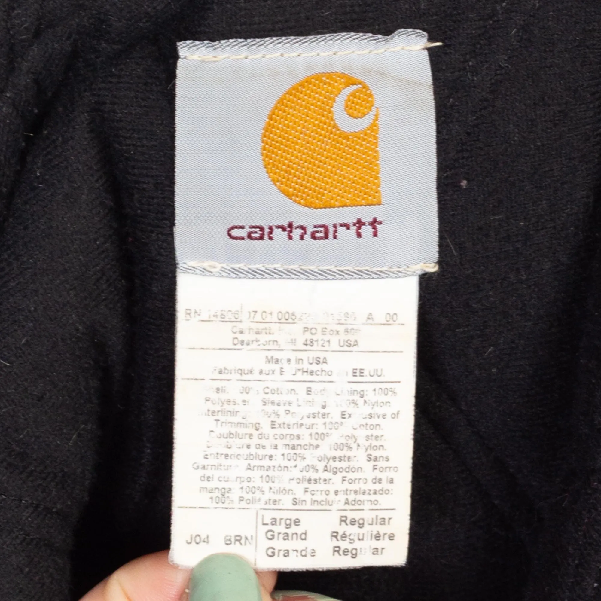 Large 90s Carhartt Tan Hooded Active Jacket