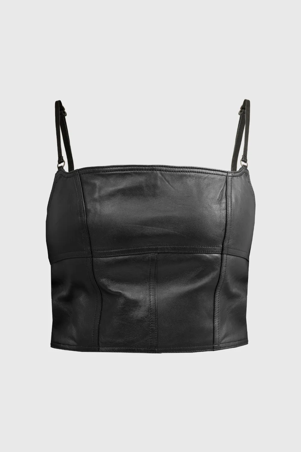 Mely Fashion Leather Crop Top