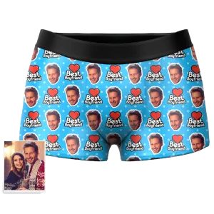 Men's Best Boyfriend Custom Face Boxer Shorts, Custom Underwear For Men