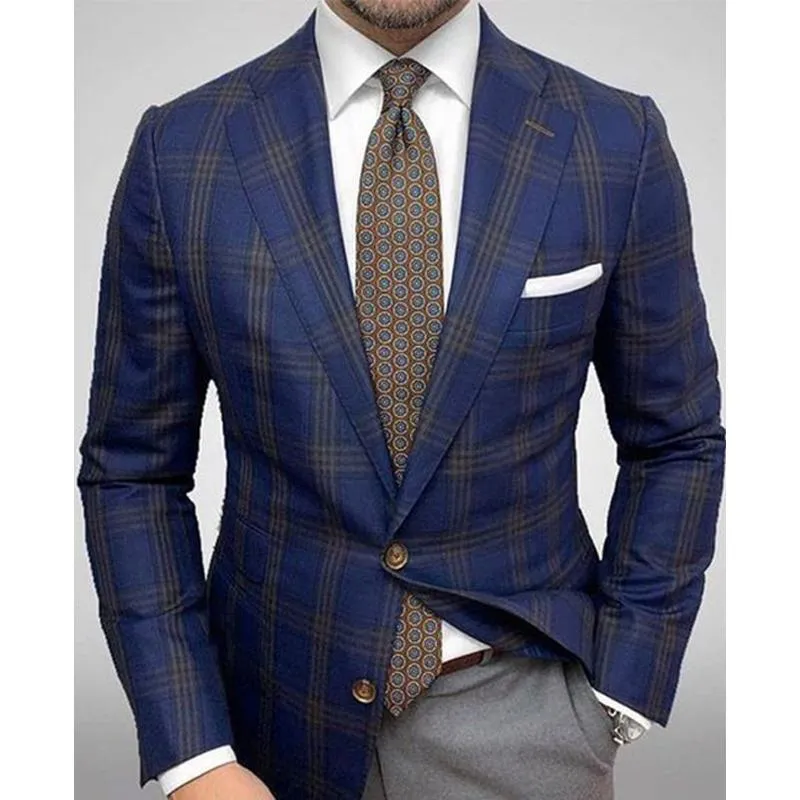Men's Single Breasted Two Button Suit Casual Slim Suit 41516649L
