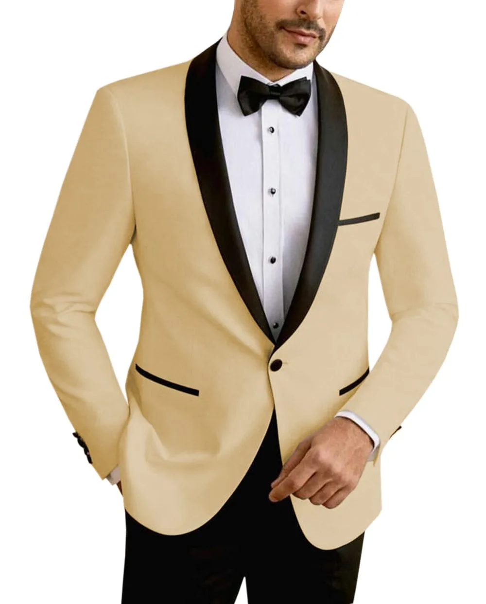 Men's Suit Jacket Slim Fit One Button Shawl Lapel Tuxedo Wedding Groomsmen Blazer