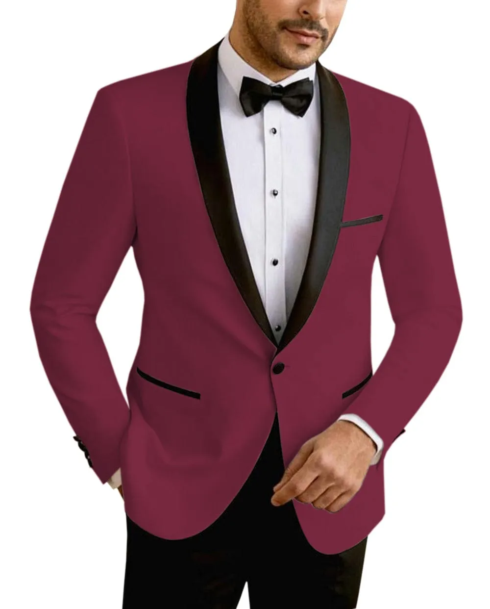 Men's Suit Jacket Slim Fit One Button Shawl Lapel Tuxedo Wedding Groomsmen Blazer