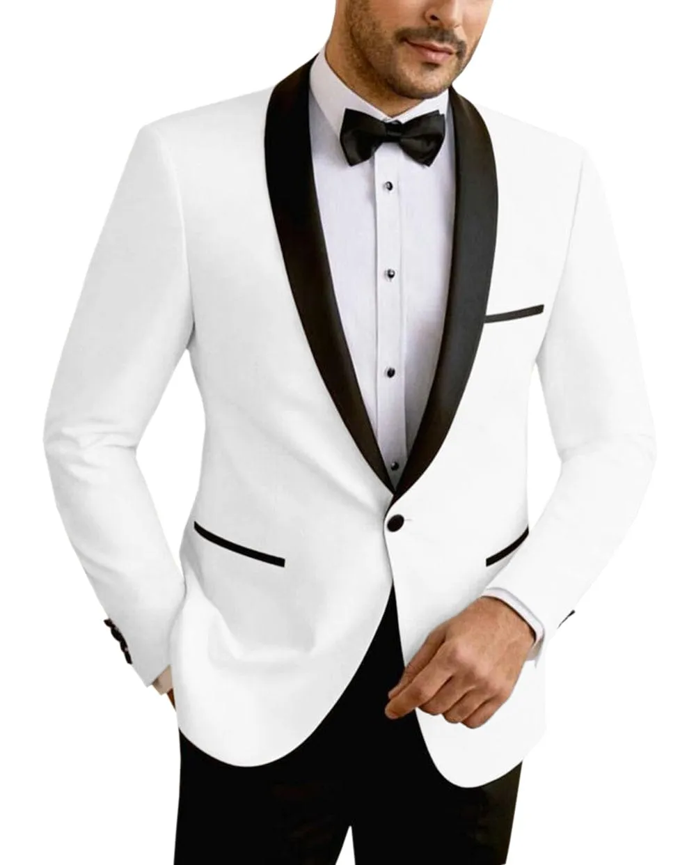 Men's Suit Jacket Slim Fit One Button Shawl Lapel Tuxedo Wedding Groomsmen Blazer