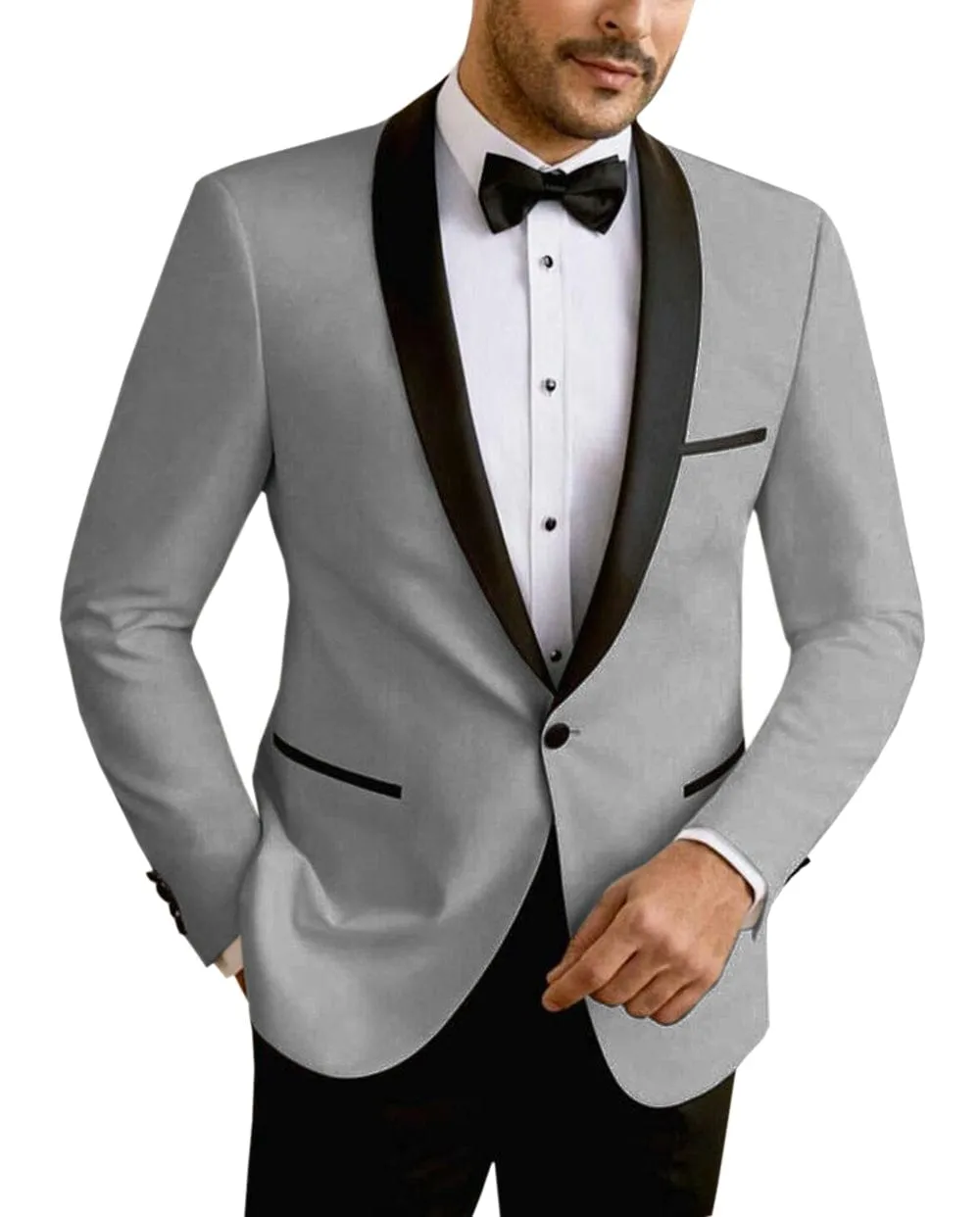 Men's Suit Jacket Slim Fit One Button Shawl Lapel Tuxedo Wedding Groomsmen Blazer