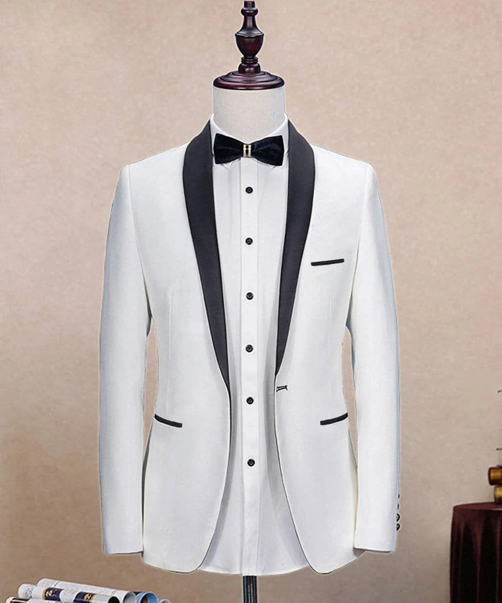 Men's Suit Jacket Slim Fit One Button Shawl Lapel Tuxedo Wedding Groomsmen Blazer