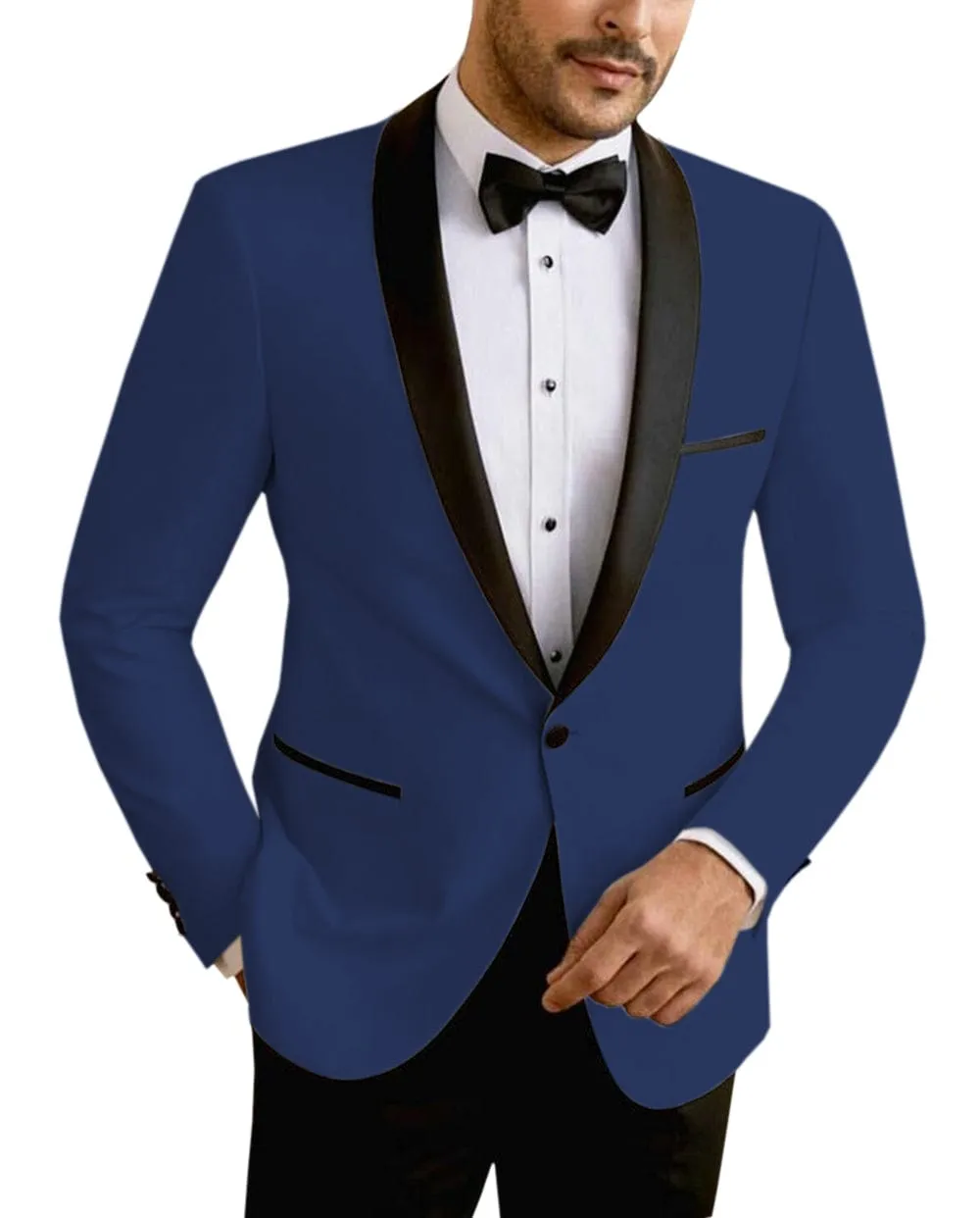 Men's Suit Jacket Slim Fit One Button Shawl Lapel Tuxedo Wedding Groomsmen Blazer