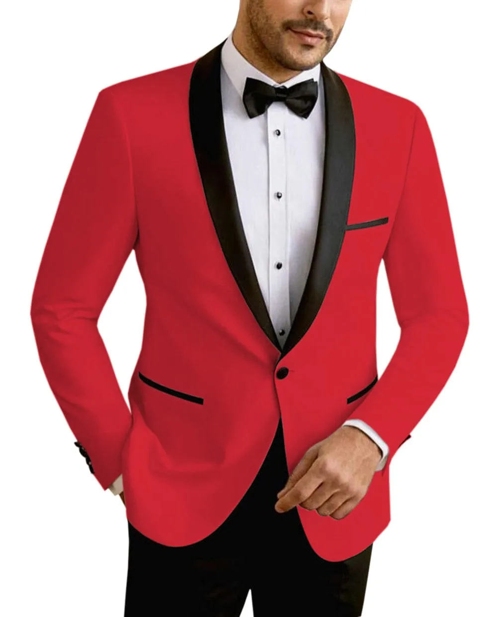 Men's Suit Jacket Slim Fit One Button Shawl Lapel Tuxedo Wedding Groomsmen Blazer